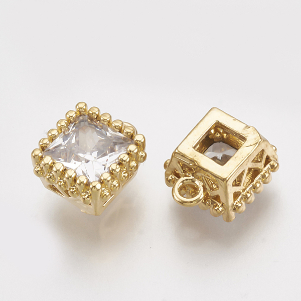 PandaHall Brass Cubic Zirconia Charms, Square, Clear, Real 18K Gold Plated, 8.5x7x4.5mm, Hole: 1mm Brass+Cubic Zirconia Square Clear
PandaHall Brass Cubic Zirconia Charms, Square, Clear, Real 18K Gold Plated, 8.5x7x4.5mm, Hole: 1mm Brass+Cubic Zirconia Square Clear