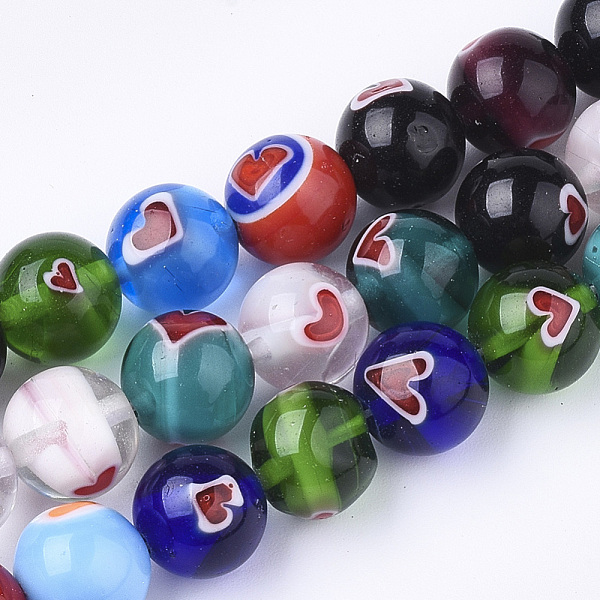 PandaHall Handmade Lampwork Beads Strands, Round with Heart, Mixed Color, 9.5~10mm, Hole: 1.5mm, about 38pcs/strand, 14.3 inch Lampwork..., Multicolor
PandaHall Handmade Lampwork Beads Strands, Round with Heart, Mixed Color, 9.5~10mm, Hole: 1.5mm, about 38pcs/strand, 14.3 inch Lampwork..., Multicolor