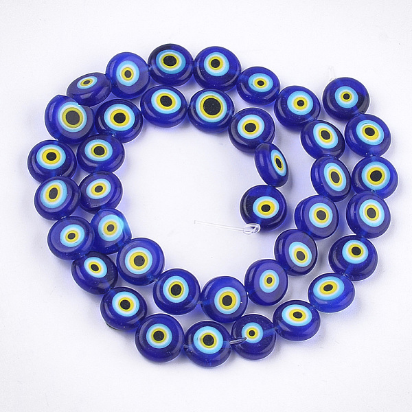 PandaHall Handmade Evil Eye Lampwork Beads Strands, Flat Round, Dark Blue, 9.5x3.5mm, Hole: 1.2mm, about 38pcs/strand, 14.1 inch~14.5 inch...
PandaHall Handmade Evil Eye Lampwork Beads Strands, Flat Round, Dark Blue, 9.5x3.5mm, Hole: 1.2mm, about 38pcs/strand, 14.1 inch~14.5 inch...