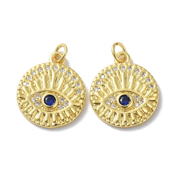 PandaHall Brass Micro Pave Cubic Zirconia Pendants, Long-Lasting Plated, Jump Ring, Flat Round with Eye Pattern, Real 18K Gold Plated..., Blue
PandaHall Brass Micro Pave Cubic Zirconia Pendants, Long-Lasting Plated, Jump Ring, Flat Round with Eye Pattern, Real 18K Gold Plated..., Blue