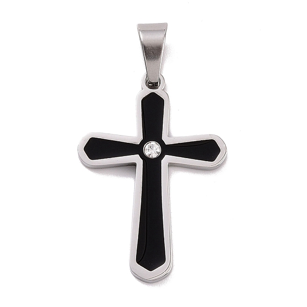 PandaHall 304 Stainless Steel Pendants, with Rhinestone and Enamel, Cross, Stainless Steel Color, 34x24x2.5mm, Hole: 9x5mm 304 Stainless..., Black
PandaHall 304 Stainless Steel Pendants, with Rhinestone and Enamel, Cross, Stainless Steel Color, 34x24x2.5mm, Hole: 9x5mm 304 Stainless..., Black