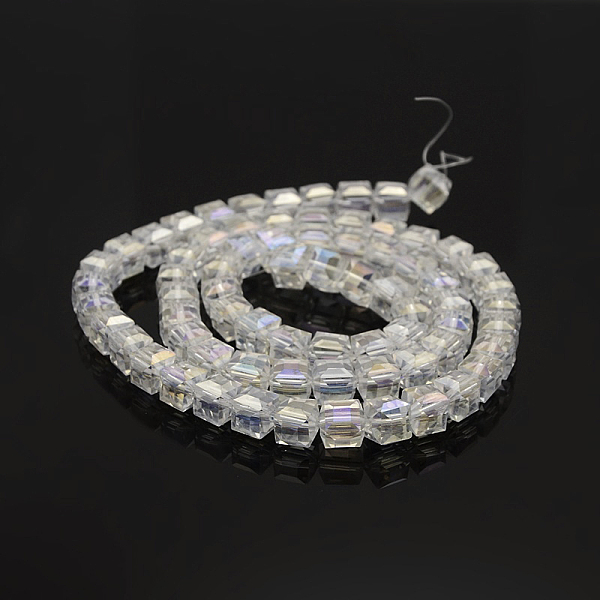 PandaHall AB Color Plated Glass Faceted Cube Beads Strands, Clear AB, 4x4x4mm, Hole: 1mm, about 100pcs/strand, 16.9 inch Glass Cube White
PandaHall AB Color Plated Glass Faceted Cube Beads Strands, Clear AB, 4x4x4mm, Hole: 1mm, about 100pcs/strand, 16.9 inch Glass Cube White