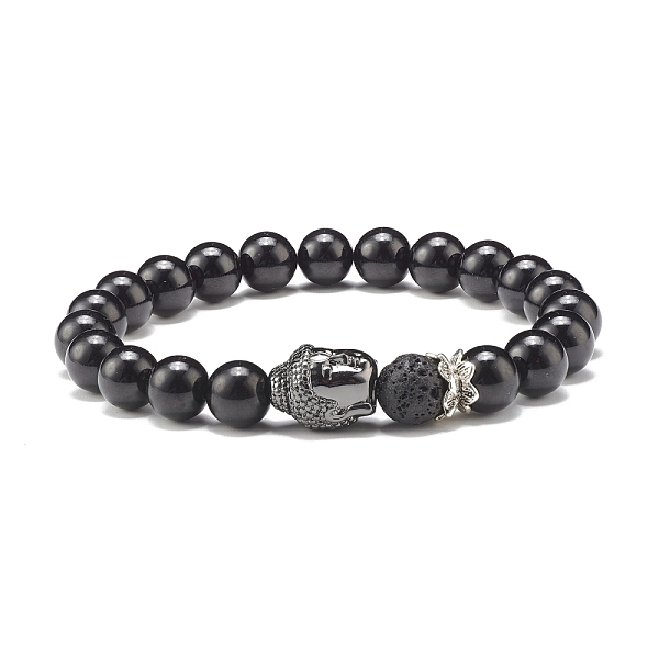 PandaHall Natural Tourmaline & Lava Rock Round Beads Energy Power Stretch Bracelet for Men Women, Buddha Head Brass Beads Bracelet, Gunmetal..., Black
PandaHall Natural Tourmaline & Lava Rock Round Beads Energy Power Stretch Bracelet for Men Women, Buddha Head Brass Beads Bracelet, Gunmetal..., Black