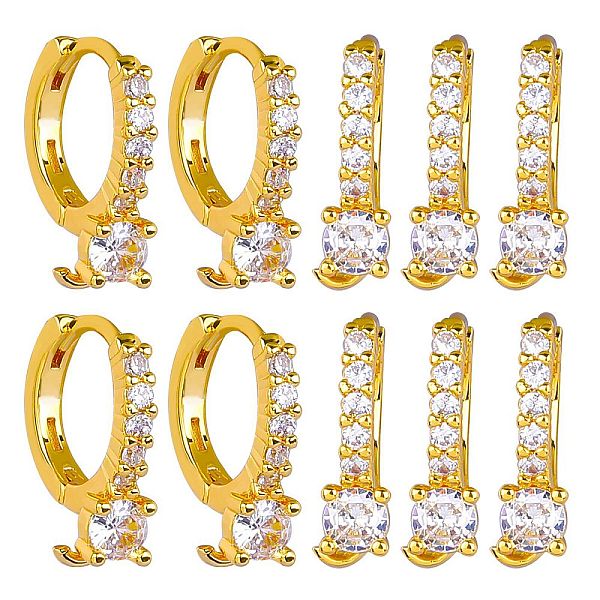 PandaHall 10Pcs Brass Micro Pave Clear Cubic Zirconia Hoop Earring Findings, with Vertical Loops, Real 18K Gold Plated, 15.5x14x4.5mm, Hole...
PandaHall 10Pcs Brass Micro Pave Clear Cubic Zirconia Hoop Earring Findings, with Vertical Loops, Real 18K Gold Plated, 15.5x14x4.5mm, Hole...