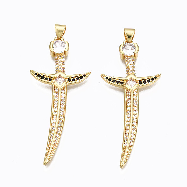 PandaHall Brass Micro Pave Clear Cubic clear Zirconia Pendants, Nickel free, Sword, Real 16K Gold Plated, 48.5x21x3mm, Hole: 3x5mm...
PandaHall Brass Micro Pave Clear Cubic clear Zirconia Pendants, Nickel free, Sword, Real 16K Gold Plated, 48.5x21x3mm, Hole: 3x5mm...