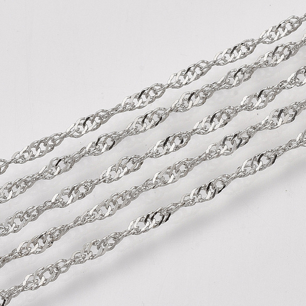 PandaHall Soldered Brass Covered Iron Singapore Chains, Water Wave Chains, with Spool, Platinum, 2x1.2x0.3mm, about 328.08 Feet(100m)/roll...
PandaHall Soldered Brass Covered Iron Singapore Chains, Water Wave Chains, with Spool, Platinum, 2x1.2x0.3mm, about 328.08 Feet(100m)/roll...