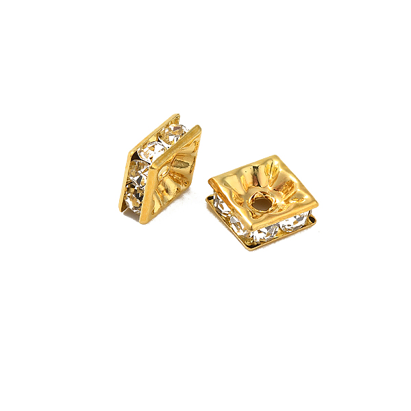 PandaHall Brass Rhinestone Spacer Beads, Square, Nickel Free, Golden Metal Color, Crystal, 8x8x4mm, Hole: 1mm Brass+Rhinestone Square Clear
PandaHall Brass Rhinestone Spacer Beads, Square, Nickel Free, Golden Metal Color, Crystal, 8x8x4mm, Hole: 1mm Brass+Rhinestone Square Clear