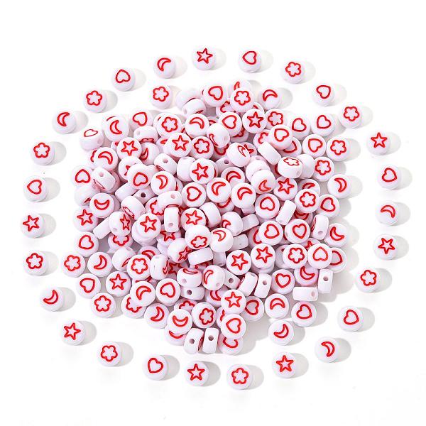 PandaHall White Opaque Acrylic Beads, Flat Round with Heart & Flower & Moon & Star, FireBrick, 7x4mm, Hole: 1.6mm, 200pcs/set Acrylic Flat..., Red
PandaHall White Opaque Acrylic Beads, Flat Round with Heart & Flower & Moon & Star, FireBrick, 7x4mm, Hole: 1.6mm, 200pcs/set Acrylic Flat..., Red