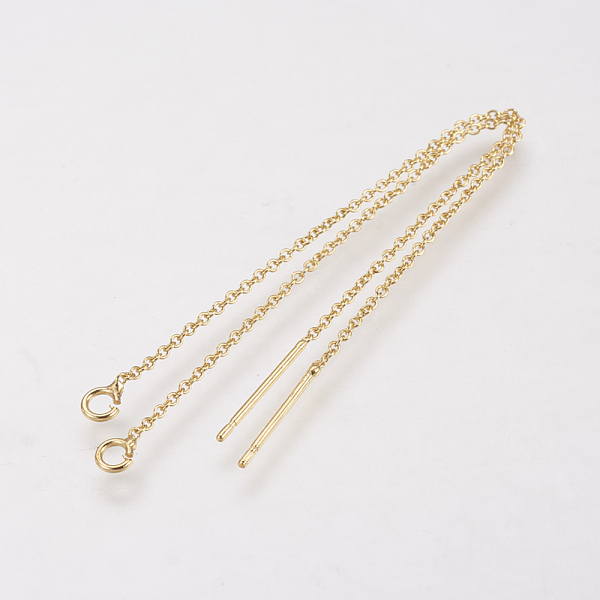 PandaHall Brass Chain Stud Earring Findings, Ear Threads, Golden, 90mm, Pin: 0.5mm Brass Others
PandaHall Brass Chain Stud Earring Findings, Ear Threads, Golden, 90mm, Pin: 0.5mm Brass Others