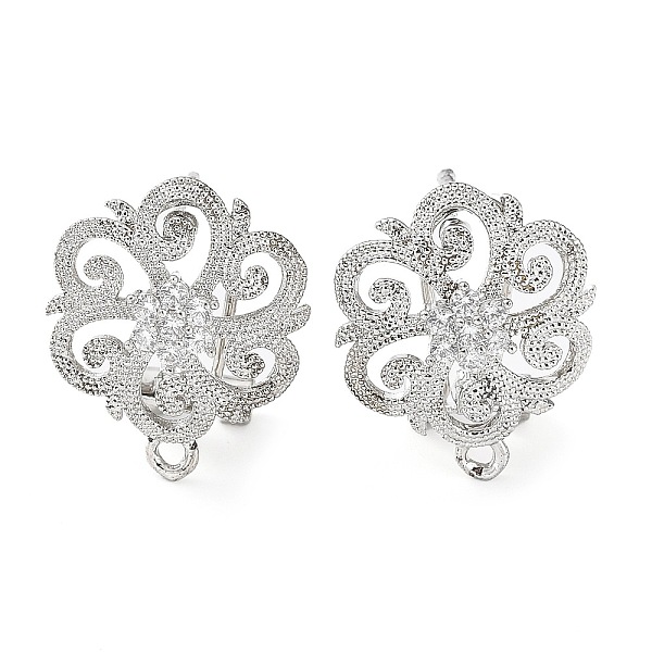 PandaHall Flower Brass Micro Pave Cubic Zirconia Stud Earrings Finding, with Horizontal Loops, Cadmium Free & Lead Free, Platinum, 18x15mm..., Clear
PandaHall Flower Brass Micro Pave Cubic Zirconia Stud Earrings Finding, with Horizontal Loops, Cadmium Free & Lead Free, Platinum, 18x15mm..., Clear