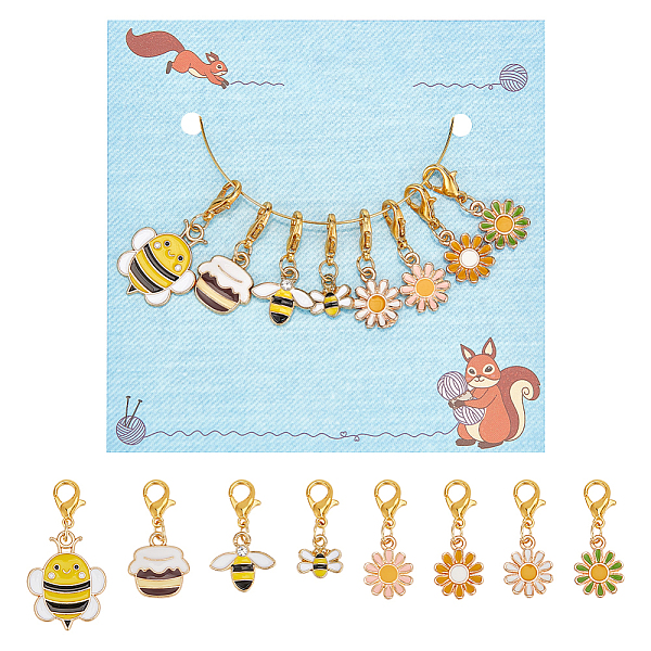 PandaHall 8 Pcs Bee and Flower Pendant Stitch Markers, Alloy Enamel Crochet Stitch Marker Removable Lobster Clasp Locking Knitting Markers..., Multicolor
PandaHall 8 Pcs Bee and Flower Pendant Stitch Markers, Alloy Enamel Crochet Stitch Marker Removable Lobster Clasp Locking Knitting Markers..., Multicolor