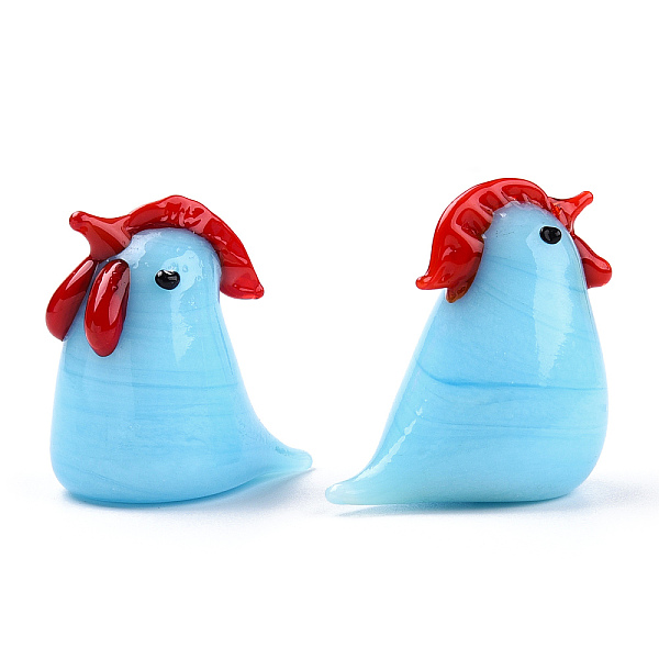 PandaHall Handmade Lampwork Home Decorations, 3D Rooster/Cock Ornaments for Gift, Light Sky Blue, 34.5~37.5x24x35.5~37.5mm Lampwork Rooster
PandaHall Handmade Lampwork Home Decorations, 3D Rooster/Cock Ornaments for Gift, Light Sky Blue, 34.5~37.5x24x35.5~37.5mm Lampwork Rooster