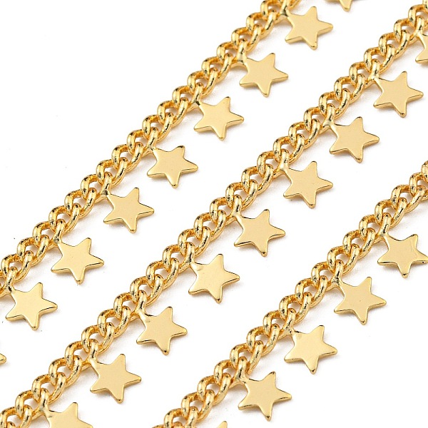 PandaHall Brass Link Chains, Soldered, with Spool, Cadmium Free & Lead Free, Star, Real 18K Gold Plated, 7mm Brass
PandaHall Brass Link Chains, Soldered, with Spool, Cadmium Free & Lead Free, Star, Real 18K Gold Plated, 7mm Brass