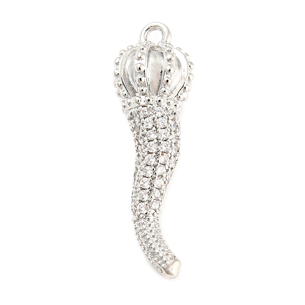 PandaHall Rack Plating Brass Micro Pave Cubic Zirconia Pendants, Long-Lasting Plated, Lead Free & Cadmium Free, Horn Charm, Platinum..., Clear
PandaHall Rack Plating Brass Micro Pave Cubic Zirconia Pendants, Long-Lasting Plated, Lead Free & Cadmium Free, Horn Charm, Platinum..., Clear