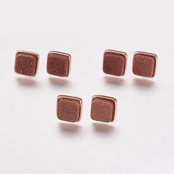 PandaHall Synthetic Goldstone Stud Earrings, with Brass Findings, Real Rose Gold Plated, Square, 12x12x4.5~6mm, Pin: 1mm Goldstone Red
PandaHall Synthetic Goldstone Stud Earrings, with Brass Findings, Real Rose Gold Plated, Square, 12x12x4.5~6mm, Pin: 1mm Goldstone Red