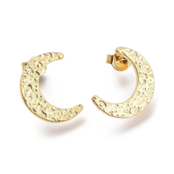PandaHall 304 Stainless Steel Hammered Crescent Moon Stud Earrings, with Ear Nuts, Golden, 15x11.8x1.5mm, Pin: 0.7mm 304 Stainless Steel...
PandaHall 304 Stainless Steel Hammered Crescent Moon Stud Earrings, with Ear Nuts, Golden, 15x11.8x1.5mm, Pin: 0.7mm 304 Stainless Steel...