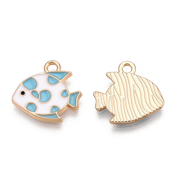 PandaHall Light Gold Plated Alloy Enamel Pendants, Cadmium Free & Lead Free, Fish, Cyan, 15x16x1.5mm, Hole: 1.8mm Alloy+Enamel Fish Cyan
PandaHall Light Gold Plated Alloy Enamel Pendants, Cadmium Free & Lead Free, Fish, Cyan, 15x16x1.5mm, Hole: 1.8mm Alloy+Enamel Fish Cyan