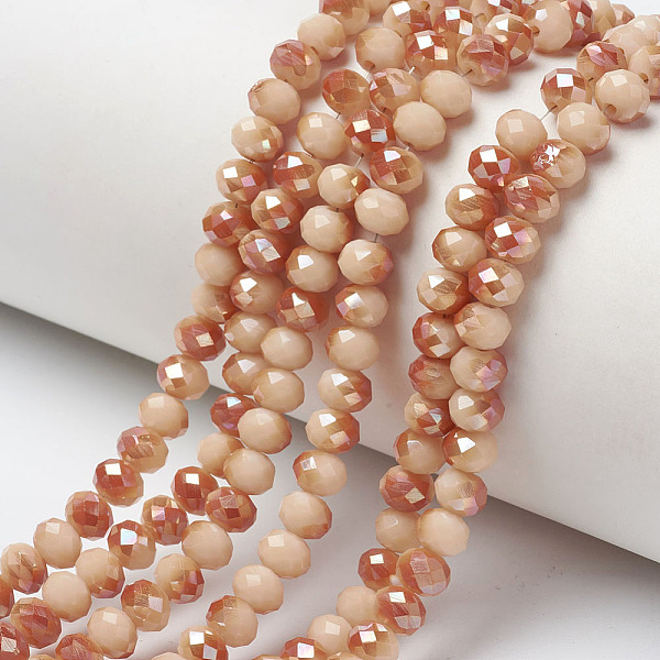 PandaHall Electroplate Opaque Solid Color Glass Beads Strands, Half Plated, Rainbow Plated, Faceted, Rondelle, PeachPuff, 4x3mm, Hole: 0.4mm..., Brown
PandaHall Electroplate Opaque Solid Color Glass Beads Strands, Half Plated, Rainbow Plated, Faceted, Rondelle, PeachPuff, 4x3mm, Hole: 0.4mm..., Brown