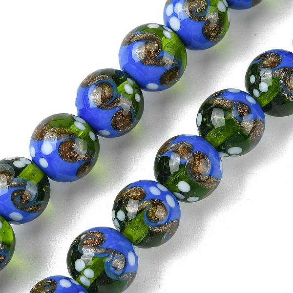 PandaHall Handmade Gold Sand Lampwork Beads Strands, Round, Royal Blue, 12mm, Hole: 1.4mm, about 33pcs/strand, 14.76''(37.5cm) Foil Glass...
PandaHall Handmade Gold Sand Lampwork Beads Strands, Round, Royal Blue, 12mm, Hole: 1.4mm, about 33pcs/strand, 14.76''(37.5cm) Foil Glass...