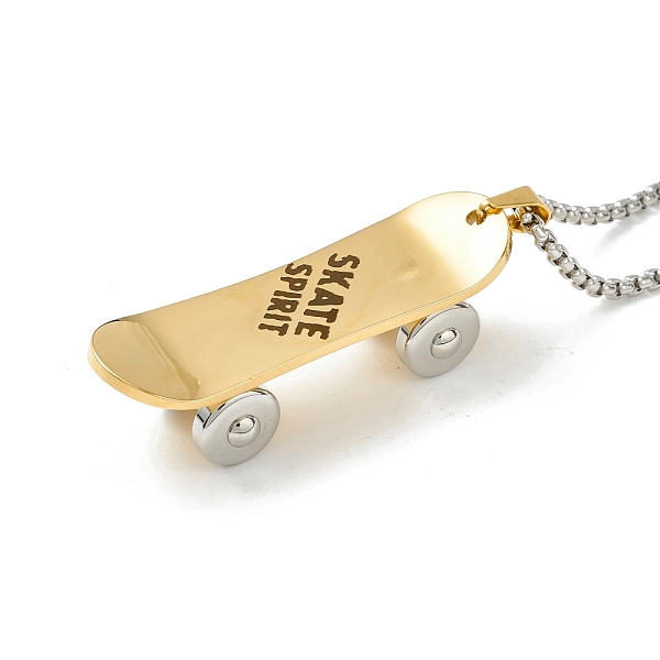 PandaHall 304 Stainless Steel Skateboard with Word Skate Spirit Pendant Necklace, Punk Hip-Hop Jewelry for Women Men, Golden, 20.08~20.94...
PandaHall 304 Stainless Steel Skateboard with Word Skate Spirit Pendant Necklace, Punk Hip-Hop Jewelry for Women Men, Golden, 20.08~20.94...