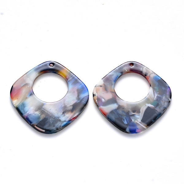 PandaHall Cellulose Acetate(Resin) Pendants, Rhombus, Colorful, 36x36x3mm, Hole: 1.4mm Cellulose Acetate Rhombus
PandaHall Cellulose Acetate(Resin) Pendants, Rhombus, Colorful, 36x36x3mm, Hole: 1.4mm Cellulose Acetate Rhombus
