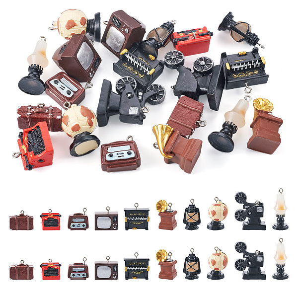 PandaHall 20Pcs 10 Styles Retro Opaque Resin Pendants, with Platinum Tone Stainless Steel Loops, Lantern & Gramophone & Piano, Mixed Shapes..., Multicolor
PandaHall 20Pcs 10 Styles Retro Opaque Resin Pendants, with Platinum Tone Stainless Steel Loops, Lantern & Gramophone & Piano, Mixed Shapes..., Multicolor