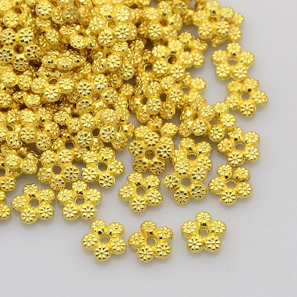 PandaHall Tibetan Style Alloy Spacer Beads, Flower, Golden, 7x7x2mm, Hole: 1mm Alloy Flower
PandaHall Tibetan Style Alloy Spacer Beads, Flower, Golden, 7x7x2mm, Hole: 1mm Alloy Flower