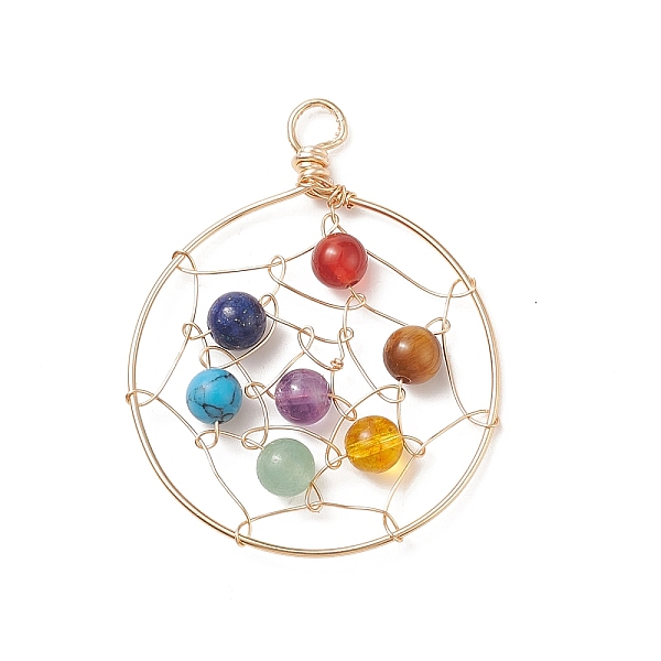 PandaHall 7 Chakra Gemstone Big Pendants, Flat Round Charms with Natural & Synthetic Mixed Stone Round Beads, with Eco-Friendly Copper Wire...
PandaHall 7 Chakra Gemstone Big Pendants, Flat Round Charms with Natural & Synthetic Mixed Stone Round Beads, with Eco-Friendly Copper Wire...