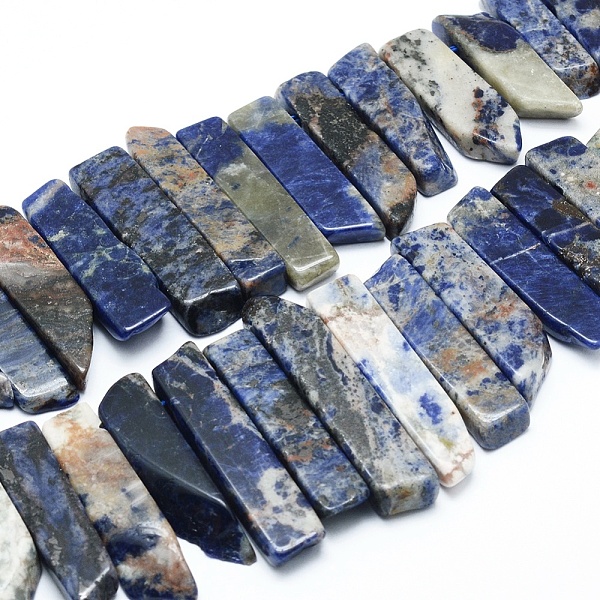 PandaHall Natural Sodalite Beads Strands, Top Drilled Beads, Rectangle, 25~56x8~13x6~8mm, Hole: 2mm, about 34~38pcs/strand, 14.17 inch(36cm)...
PandaHall Natural Sodalite Beads Strands, Top Drilled Beads, Rectangle, 25~56x8~13x6~8mm, Hole: 2mm, about 34~38pcs/strand, 14.17 inch(36cm)...