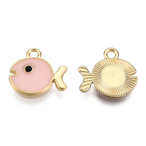 PandaHall Light Gold Plated Alloy Pendants, with Enamel, Fish, Pink, 14x15x2mm, Hole: 1.6mm Alloy+Enamel Fish Pink
PandaHall Light Gold Plated Alloy Pendants, with Enamel, Fish, Pink, 14x15x2mm, Hole: 1.6mm Alloy+Enamel Fish Pink