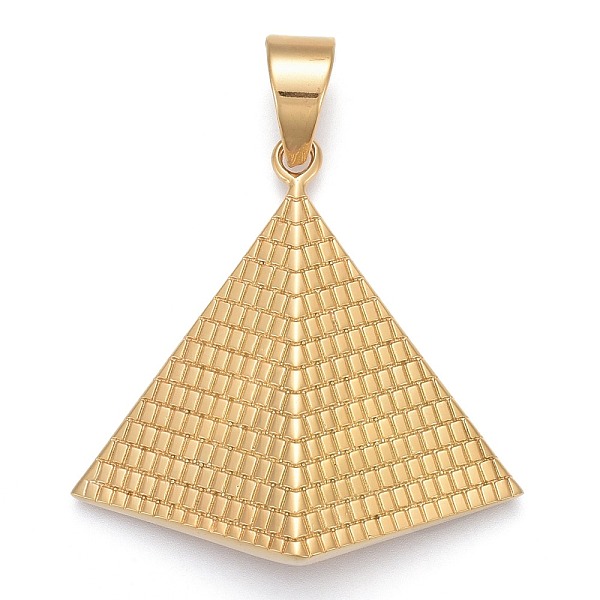 PandaHall 304 Stainless Steel Pendants, Pyramid, Golden, 44x45x6mm, Hole: 8x11.5mm 304 Stainless Steel Pyramid
PandaHall 304 Stainless Steel Pendants, Pyramid, Golden, 44x45x6mm, Hole: 8x11.5mm 304 Stainless Steel Pyramid