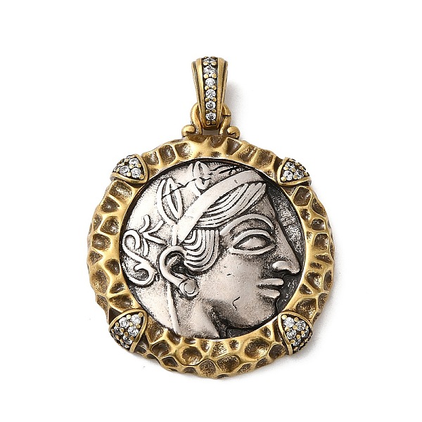 PandaHall Brass with Cubic Zirconia Pendants, Long-Lasting Plated, Cadmium Free & Lead Free, Flat Round with Human, Antique Silver & Antique..., Clear
PandaHall Brass with Cubic Zirconia Pendants, Long-Lasting Plated, Cadmium Free & Lead Free, Flat Round with Human, Antique Silver & Antique..., Clear