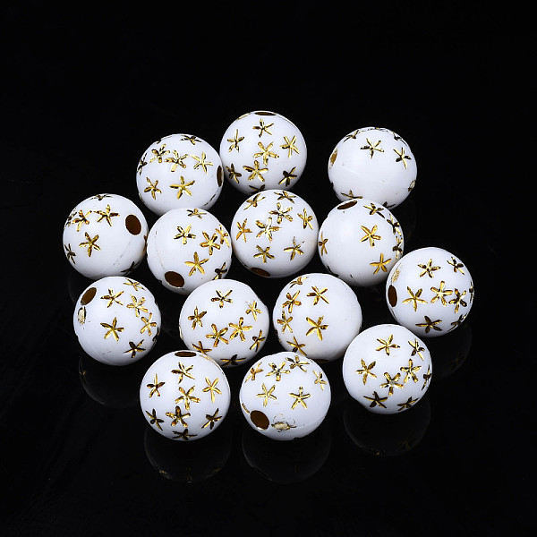 PandaHall Craft Style Opaque White Acrylic Beads, Round with Star, Goldenrod, 7.5~8mm, Hole: 1.8mm, about 2000pcs/500g Acrylic Round Gold
PandaHall Craft Style Opaque White Acrylic Beads, Round with Star, Goldenrod, 7.5~8mm, Hole: 1.8mm, about 2000pcs/500g Acrylic Round Gold
