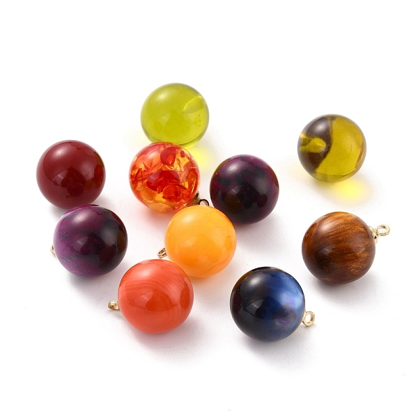 PandaHall Resin Pendants, with Golden Plated Alloy Findings, Round, Mixed Color, 18x14mm, Hole: 1.5mm Alloy+Resin Round Multicolor
PandaHall Resin Pendants, with Golden Plated Alloy Findings, Round, Mixed Color, 18x14mm, Hole: 1.5mm Alloy+Resin Round Multicolor