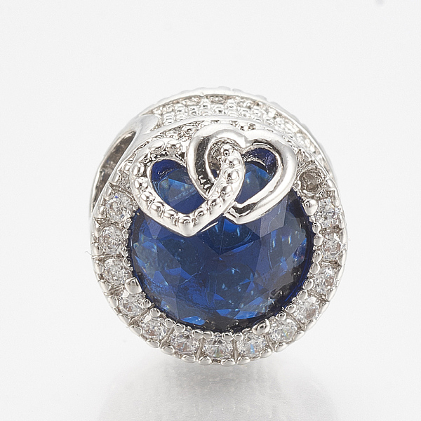 PandaHall Brass Cubic Zirconia European Beads, Large Hole Beads, Flat Round with Heart, Platinum, Blue, 12x14mm, Hole: 4.5mm Brass+Cubic...
PandaHall Brass Cubic Zirconia European Beads, Large Hole Beads, Flat Round with Heart, Platinum, Blue, 12x14mm, Hole: 4.5mm Brass+Cubic...