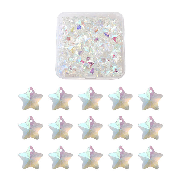 PandaHall Craftdady Glass Pendants, Faceted Christmas Star, Clear AB, 13x7mm, Hole: 1mm, 100pcs/box Glass Star White
PandaHall Craftdady Glass Pendants, Faceted Christmas Star, Clear AB, 13x7mm, Hole: 1mm, 100pcs/box Glass Star White