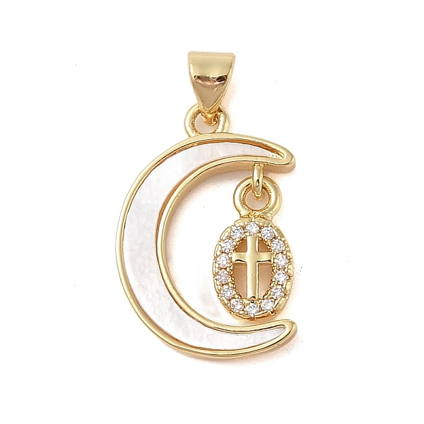 PandaHall Brass Micro Pave Clear Cubic Zirconia Pendant, with Shell, Moon, Real 18K Gold Plated, Cross, 21.5x15x3mm, Hole: 4x3.5mm...
PandaHall Brass Micro Pave Clear Cubic Zirconia Pendant, with Shell, Moon, Real 18K Gold Plated, Cross, 21.5x15x3mm, Hole: 4x3.5mm...