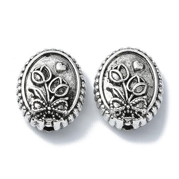 PandaHall Tibetan Style Alloy Beads, Oval with Flower, Antique Silver, 16x13x6mm, Hole: 1.8mm, about 134pcs/500g Alloy Oval
PandaHall Tibetan Style Alloy Beads, Oval with Flower, Antique Silver, 16x13x6mm, Hole: 1.8mm, about 134pcs/500g Alloy Oval