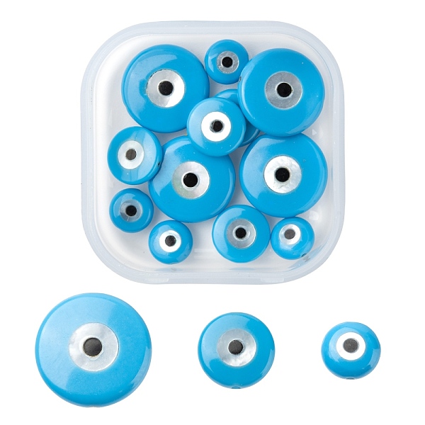 PandaHall 12Pcs 3 Style Synthetic Turquoise Beads, with Shell, Flat Round with Evil Eye, Deep Sky Blue, 6~12x2~3mm, Hole: 0.6~0.7mm...
PandaHall 12Pcs 3 Style Synthetic Turquoise Beads, with Shell, Flat Round with Evil Eye, Deep Sky Blue, 6~12x2~3mm, Hole: 0.6~0.7mm...