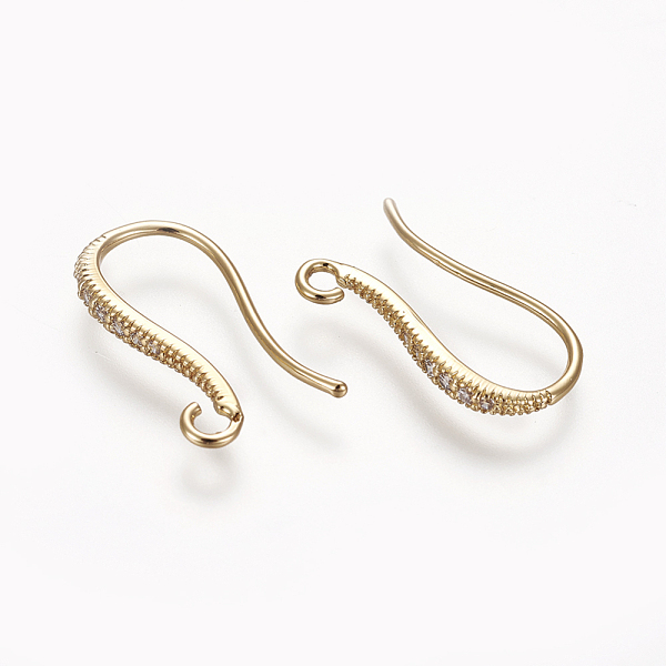 PandaHall Brass Micro Pave Cubic Zirconia Earring Hooks, with Horizontal Loop, Long-Lasting Plated, Real 18K Gold Plated, 18.6x10.26x2mm, 12..., Clear
PandaHall Brass Micro Pave Cubic Zirconia Earring Hooks, with Horizontal Loop, Long-Lasting Plated, Real 18K Gold Plated, 18.6x10.26x2mm, 12..., Clear