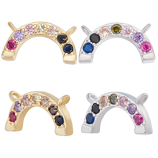 PandaHall Beebeecraft 8Pcs 2 Colors Brass Micro Pave Cubic Zirconia 2-Loop Charms, Rainbow Charm, Platinum & Golden, 7x14x2mm, Hole: 1mm...
PandaHall Beebeecraft 8Pcs 2 Colors Brass Micro Pave Cubic Zirconia 2-Loop Charms, Rainbow Charm, Platinum & Golden, 7x14x2mm, Hole: 1mm...