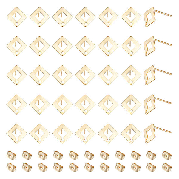 PandaHall Unicraftale 60Pcs 201 Stainless Steel Rhombus Stud Earring Findings with Hole & 304 Stainless Steel Pins & Ear Nuts , Real 24K...
PandaHall Unicraftale 60Pcs 201 Stainless Steel Rhombus Stud Earring Findings with Hole & 304 Stainless Steel Pins & Ear Nuts , Real 24K...
