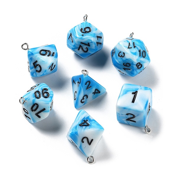 PandaHall 7Pcs 7 Styles Opaque Resin Polyhedral Dice Pendants Set, Multi-Sided Dice Charms with Platinum Plated Iron Loops, Mixed Shapes...
PandaHall 7Pcs 7 Styles Opaque Resin Polyhedral Dice Pendants Set, Multi-Sided Dice Charms with Platinum Plated Iron Loops, Mixed Shapes...