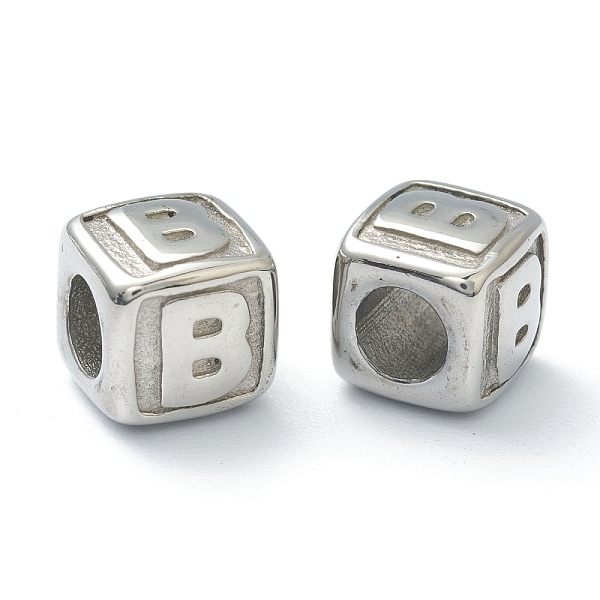 PandaHall 304 Stainless Steel European Beads, Large Hole Beads, Horizontal Hole, Cube with Letter, Stainless Steel Color, Letter.B, 8x8x8mm...
PandaHall 304 Stainless Steel European Beads, Large Hole Beads, Horizontal Hole, Cube with Letter, Stainless Steel Color, Letter.B, 8x8x8mm...