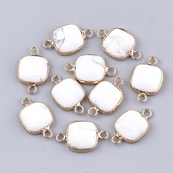 PandaHall Natural Howlite Links connectors, with Brass Findings, Square, Golden, 21x13x5~5.5mm, Hole: 2.5mm Howlite Square
PandaHall Natural Howlite Links connectors, with Brass Findings, Square, Golden, 21x13x5~5.5mm, Hole: 2.5mm Howlite Square