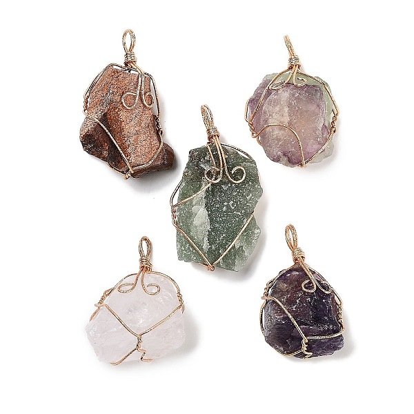 PandaHall Raw Rough Natural Mixed Stone Copper Wire Wrapped Big Pendants, Nuggets Charms, Golden, 44.5~57.5x24~34x20~34mm, Hole: 7x6mm Mixed...
PandaHall Raw Rough Natural Mixed Stone Copper Wire Wrapped Big Pendants, Nuggets Charms, Golden, 44.5~57.5x24~34x20~34mm, Hole: 7x6mm Mixed...