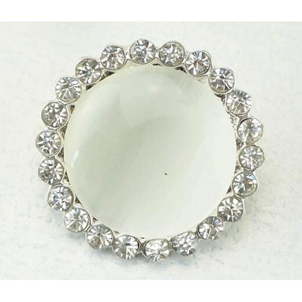 PandaHall Cat Eye & Rhinestone Shank Buttons, with Silver Plated Alloy Findings, 1-Hole, Flat Round, WhiteSmoke, 24x10mm, Hole: 3.5mm Glass..., White
PandaHall Cat Eye & Rhinestone Shank Buttons, with Silver Plated Alloy Findings, 1-Hole, Flat Round, WhiteSmoke, 24x10mm, Hole: 3.5mm Glass..., White