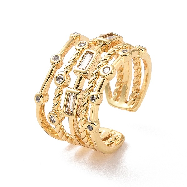 PandaHall Clear Cubic Zirconia Rectangle Open Cuff Ring, Brass Triple Line Wide Ring for Women, Cadmium Free & Nickel Free & Lead Free, Real...
PandaHall Clear Cubic Zirconia Rectangle Open Cuff Ring, Brass Triple Line Wide Ring for Women, Cadmium Free & Nickel Free & Lead Free, Real...