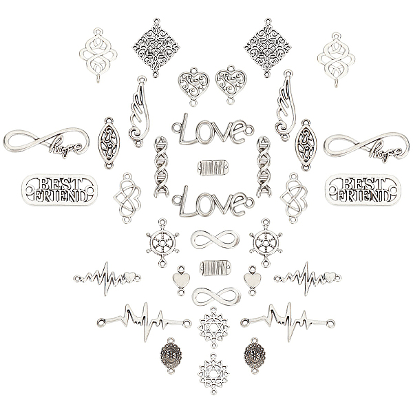 PandaHall SUNNYCLUE Tibetan Style Zinc Alloy Links Connectors, Mixed Shapes, Antique Silver, 40pcs/box Alloy Mixed Shapes
PandaHall SUNNYCLUE Tibetan Style Zinc Alloy Links Connectors, Mixed Shapes, Antique Silver, 40pcs/box Alloy Mixed Shapes