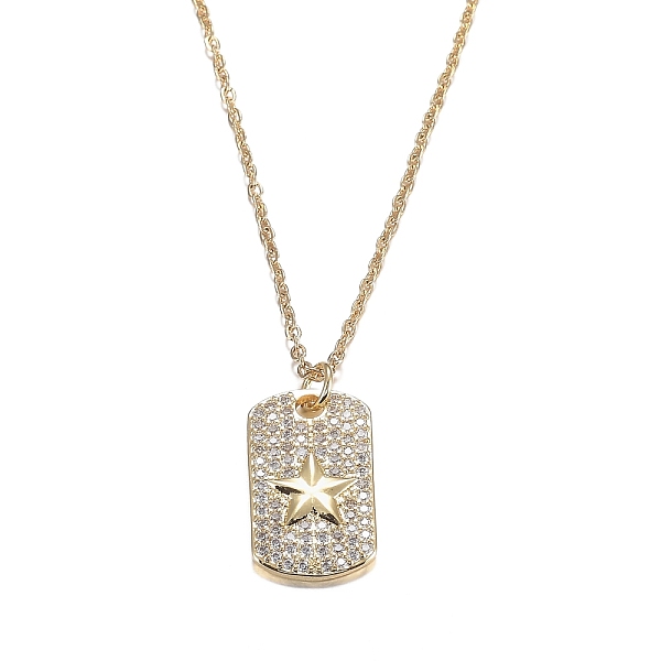 PandaHall Brass Micro Pave Clear Cubic Zirconia Pendant Necklaces, with 304 Stainless Steel Cable Chains, Rectangle with Star, Golden, 17.91...
PandaHall Brass Micro Pave Clear Cubic Zirconia Pendant Necklaces, with 304 Stainless Steel Cable Chains, Rectangle with Star, Golden, 17.91...